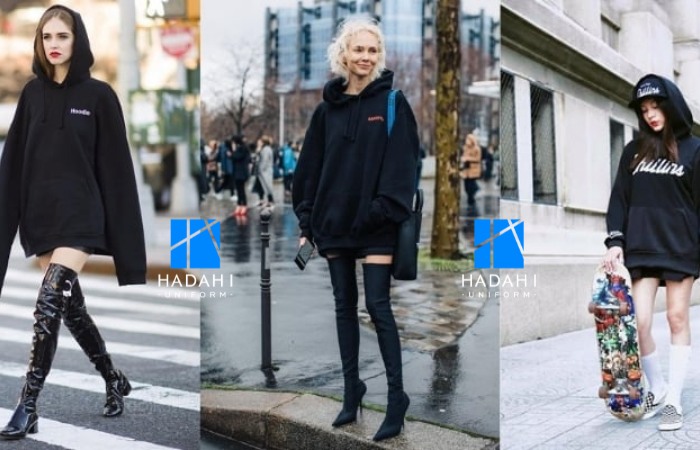 Cách mặc hoodie nữ đẹp với phong cách giấu quần