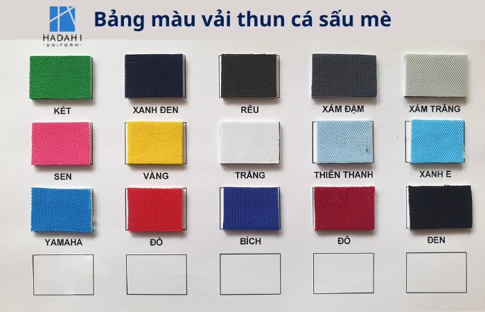 Bảng màu vải thun cá sấu mè
