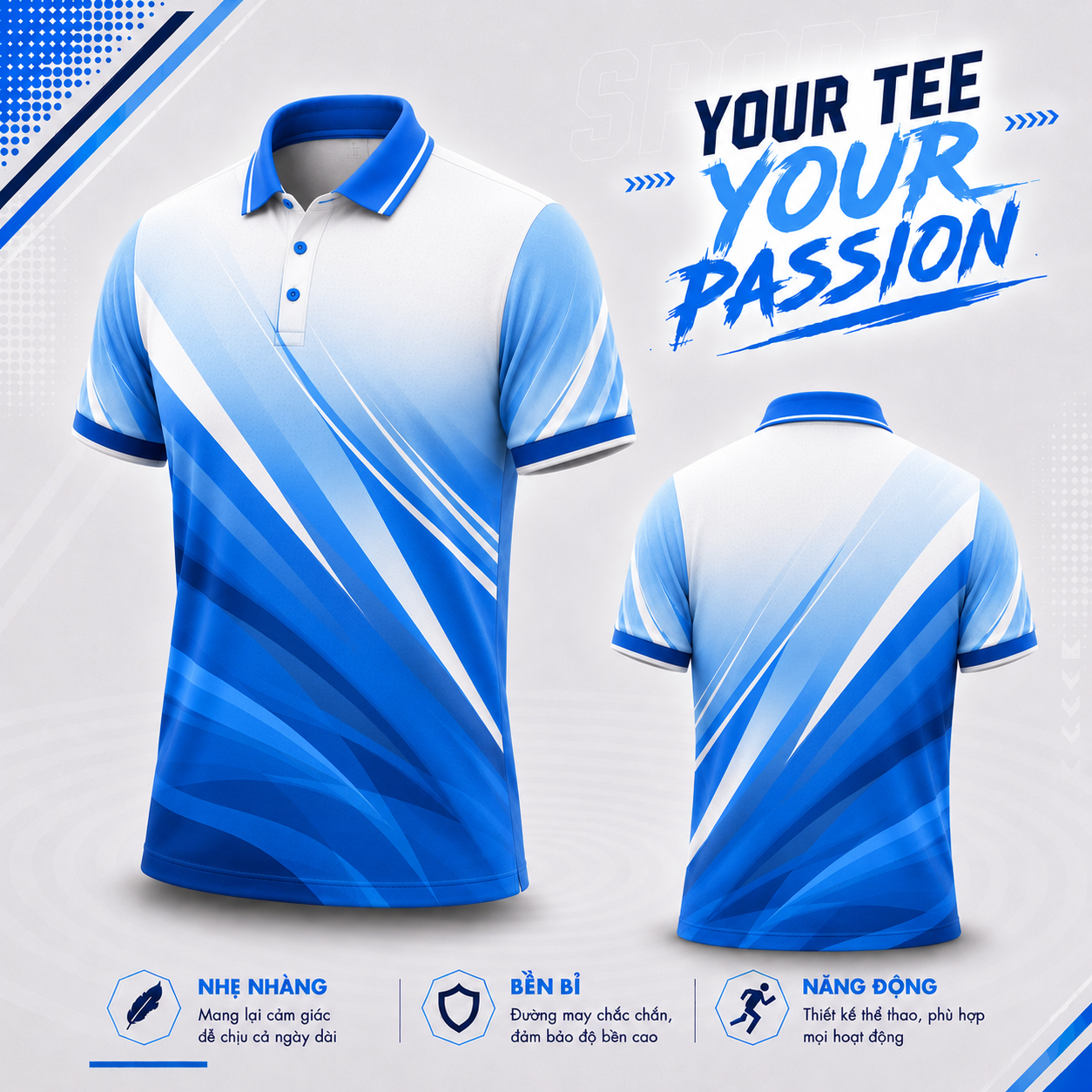 Mẫu áo thun polo thể thao đồng phục mới nhất - Your Tee Your Passion 001