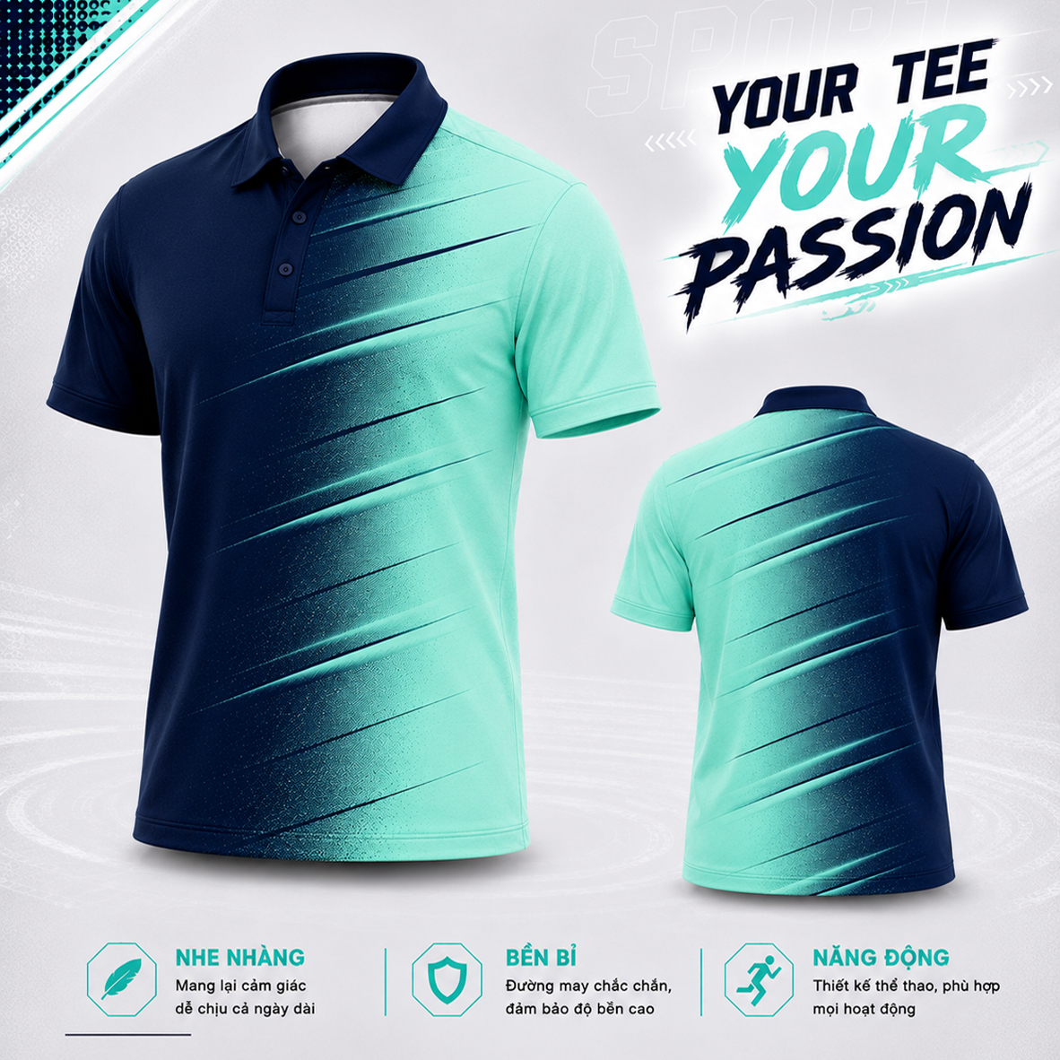 Mẫu áo thun polo thể thao đồng phục mới nhất - Your Tee Your Passion 003