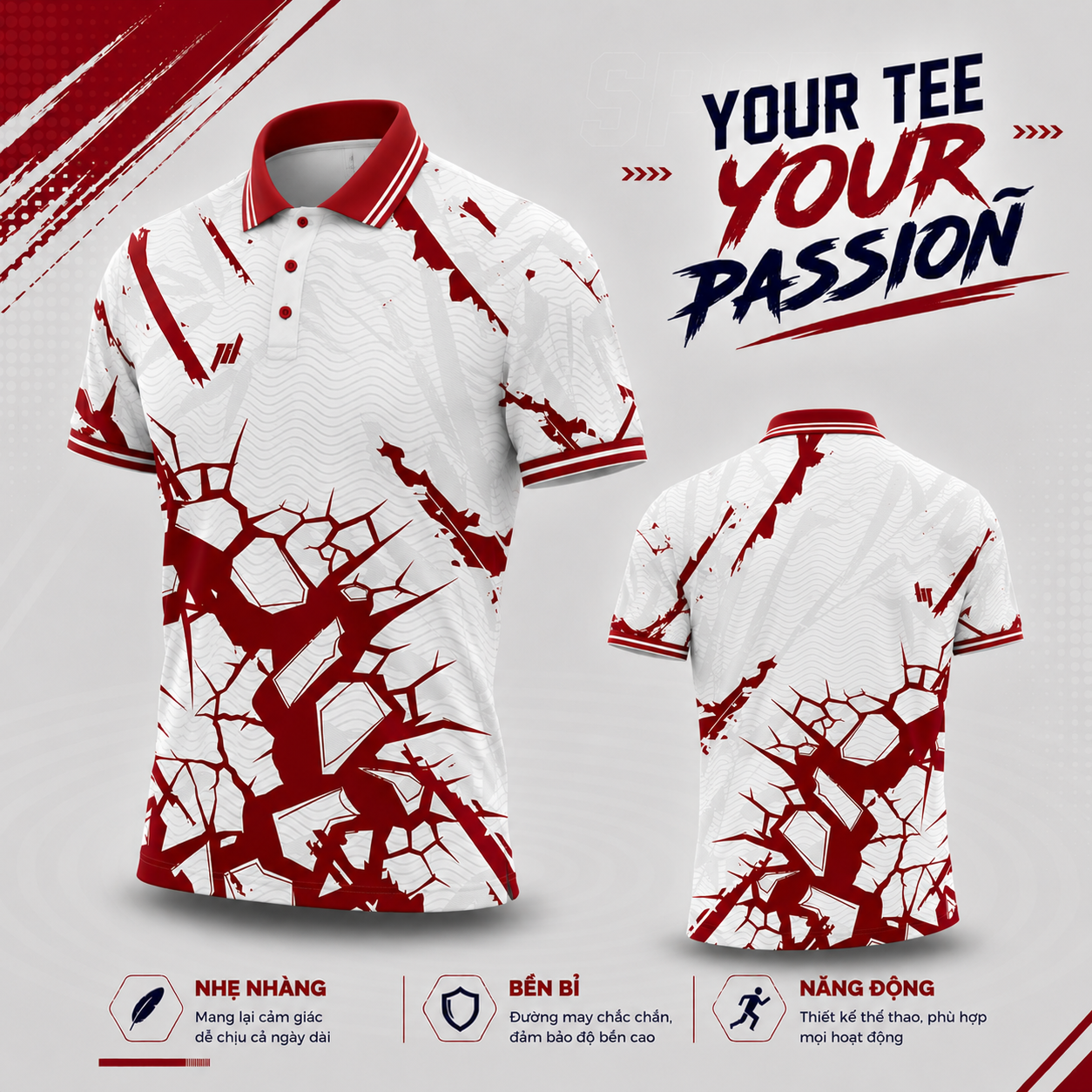 Mẫu áo thun polo thể thao đồng phục mới nhất - Your Tee Your Passion 011