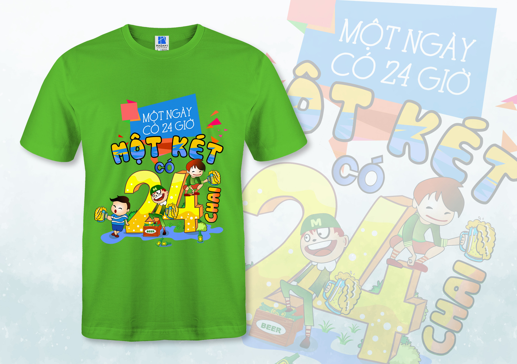 Áo thun Một ngày 24h - Một két 24 chai