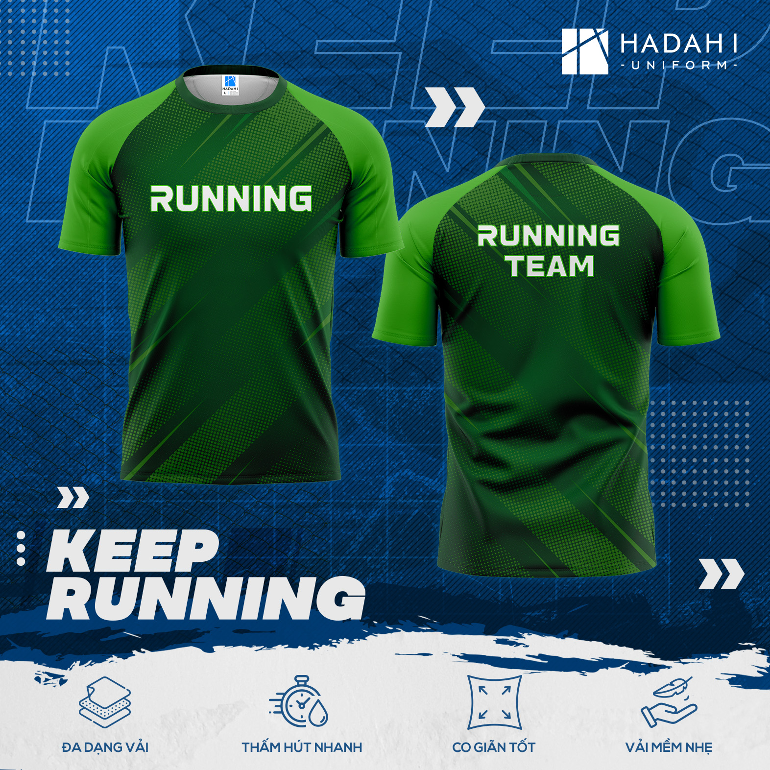 Áo Thun Thể Thao Đồng Phục Keep Running 004