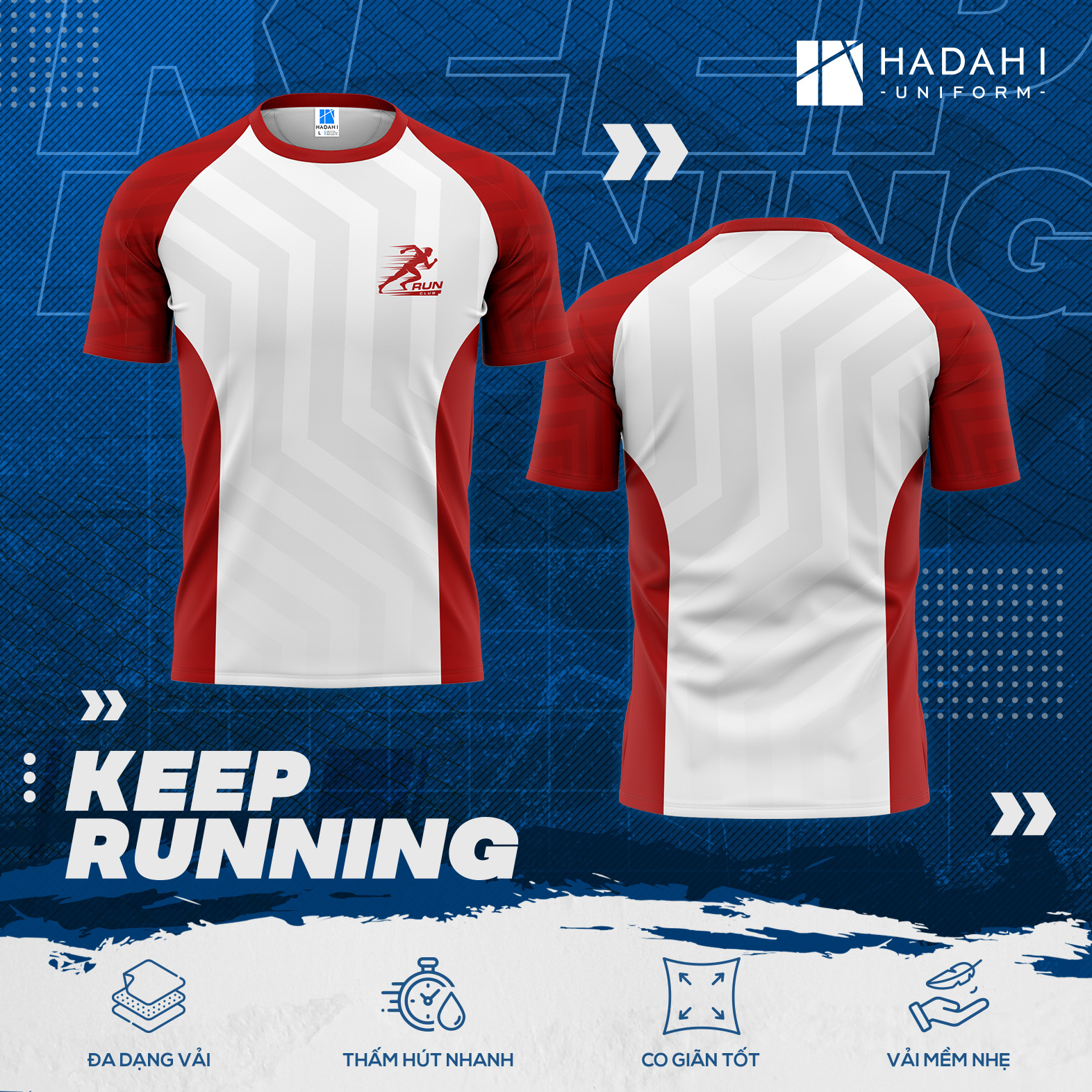 Áo Thun Thể Thao Đồng Phục Keep Running 006