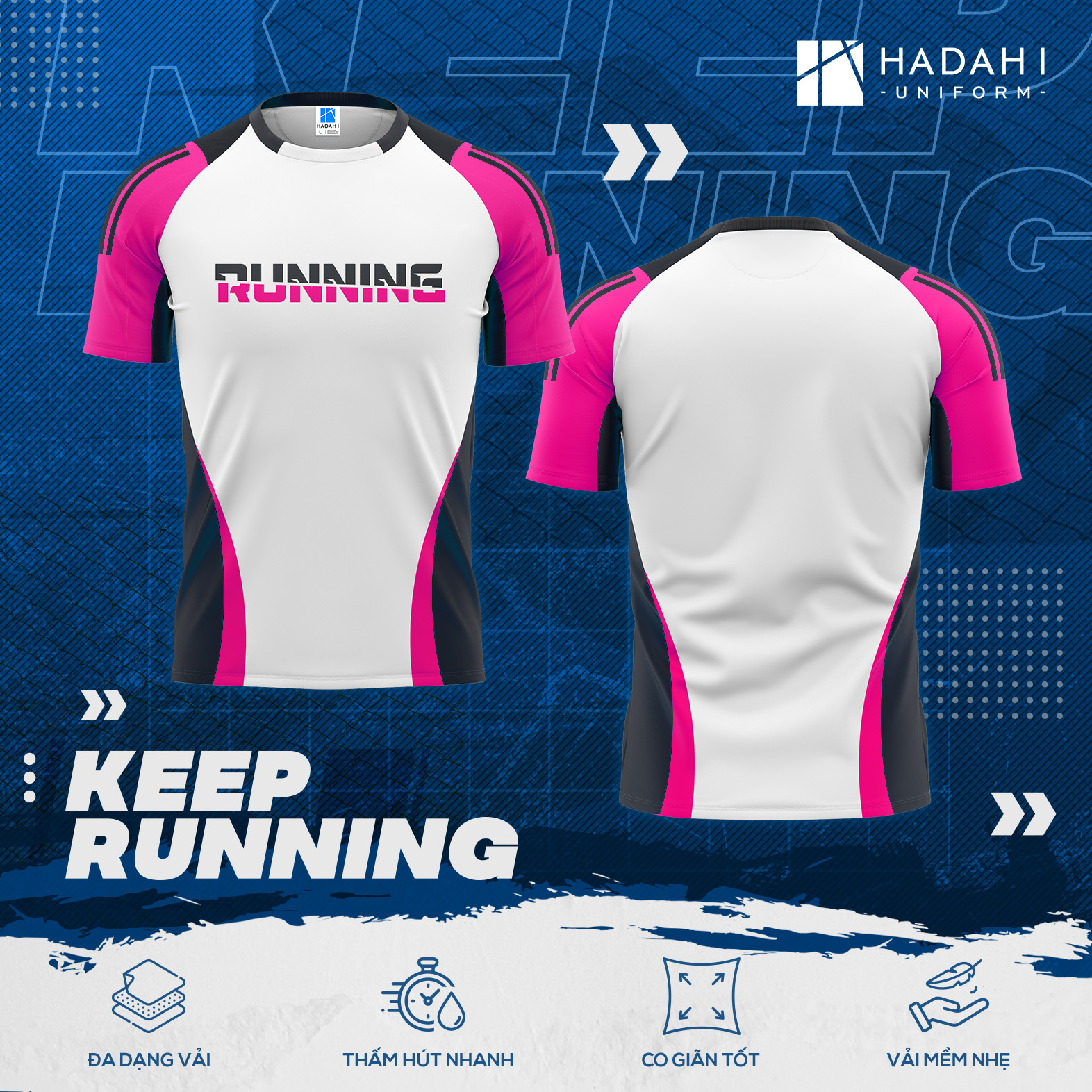 Áo Thun Thể Thao Đồng Phục Keep Running 007