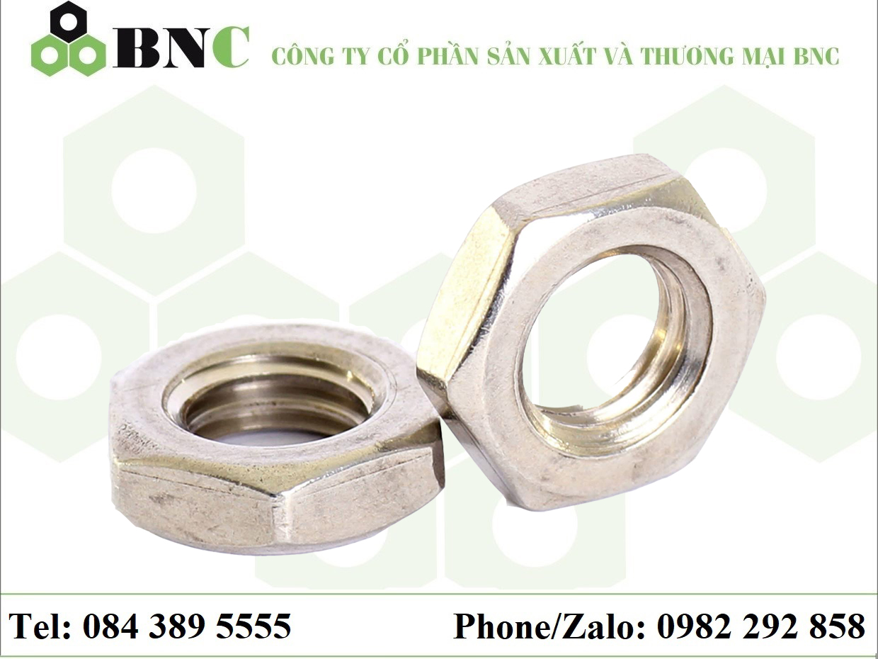 ĐAI ỐC KHÓA THEO TIÊU CHUẨN DIN 439 (Ê CU MỎNG)