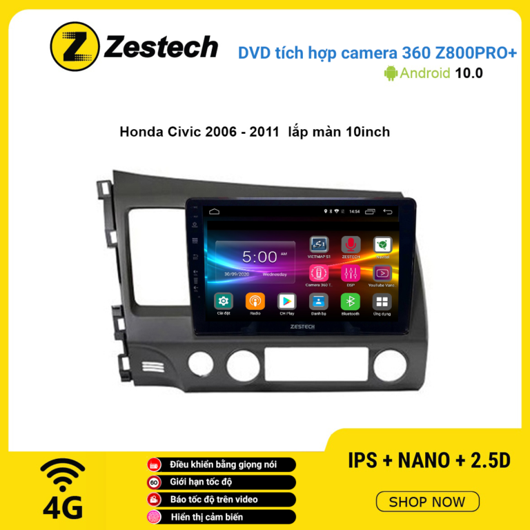 Màn hình DVD Zestech tích hợp Cam 360 Z800 Pro+