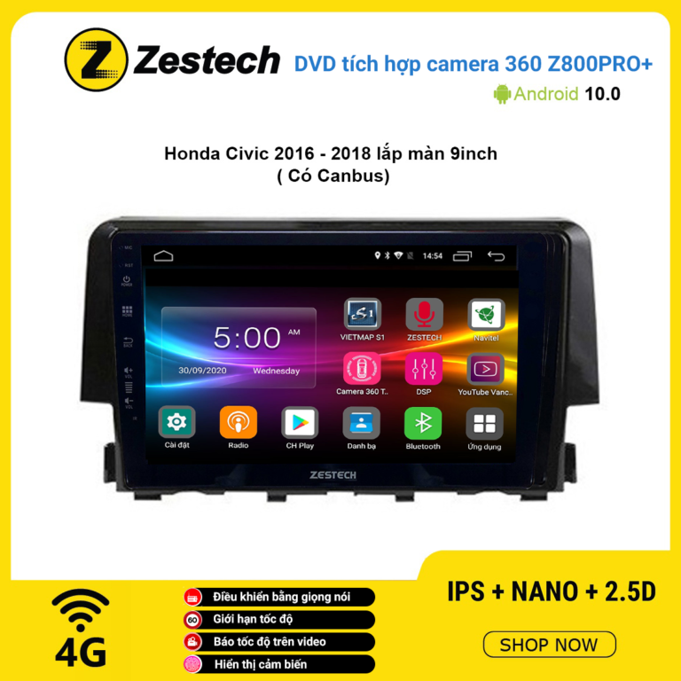 Màn hình DVD Zestech tích hợp Cam 360 Z800 Pro+