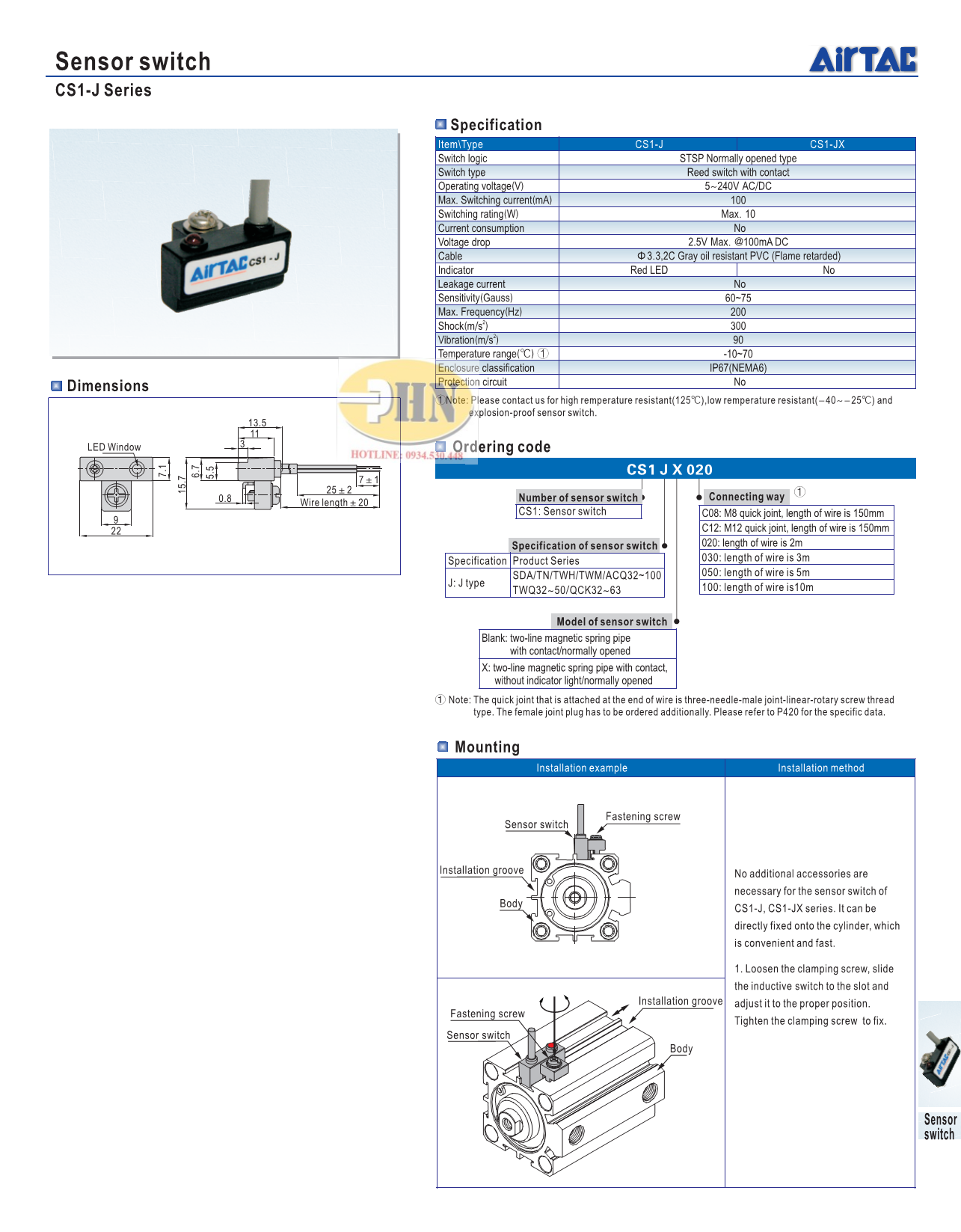 Cảm biến Airtac CS1-J