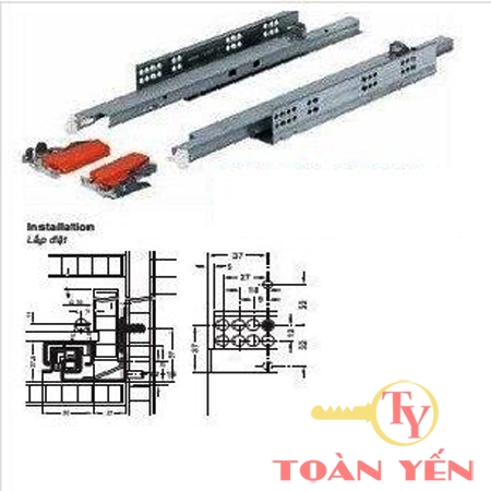 Ray âm Blum giảm chấn, 350mm