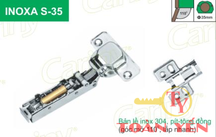 Bản lề INOX 304, piston đồng