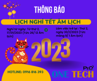 ONE TECH PRO THÔNG BÁO LỊCH NGHỈ TẾT ÂM LỊCH 2023