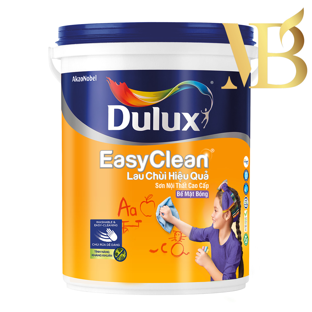 DULUX EASYCLEAN- LAU CHÙI VƯỢT TRỘI KHÁNG VIRUS BỀ MẶT BÓNG 15L