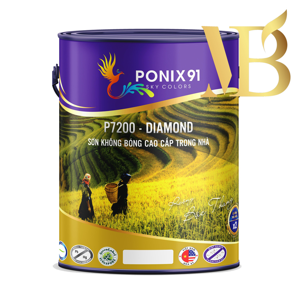 SƠN KHÔNG BÓNG CAO CẤP NỘI THẤT PONIX91 - P7200 - DIAMOND