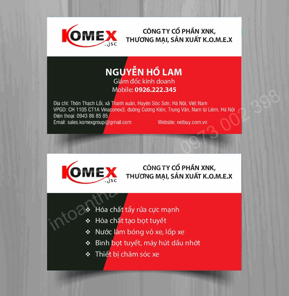 IN CARD XUẤT NHẬP KHẨU