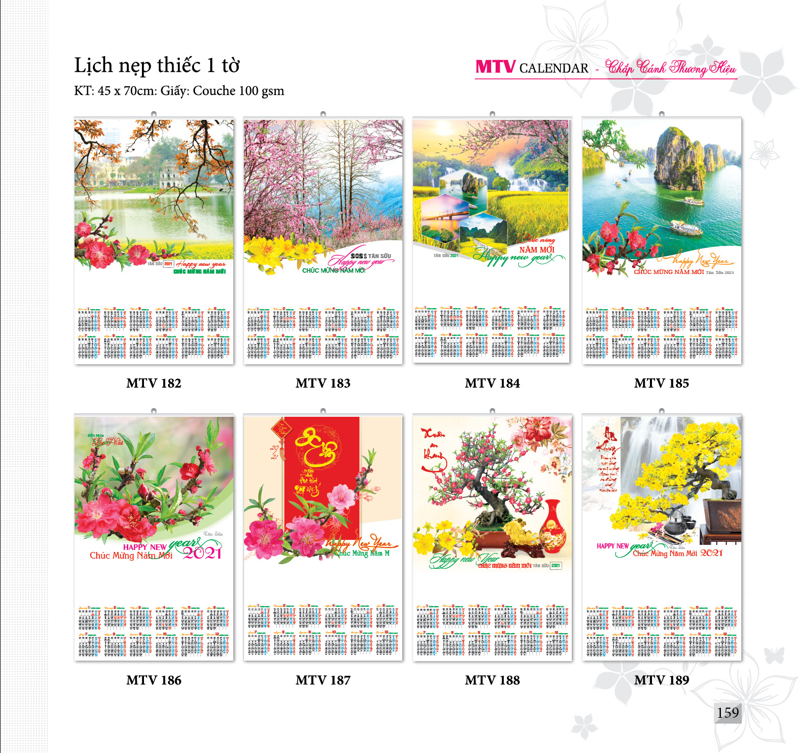 MẪU LỊCH 1 TỜ NẸP THIẾC