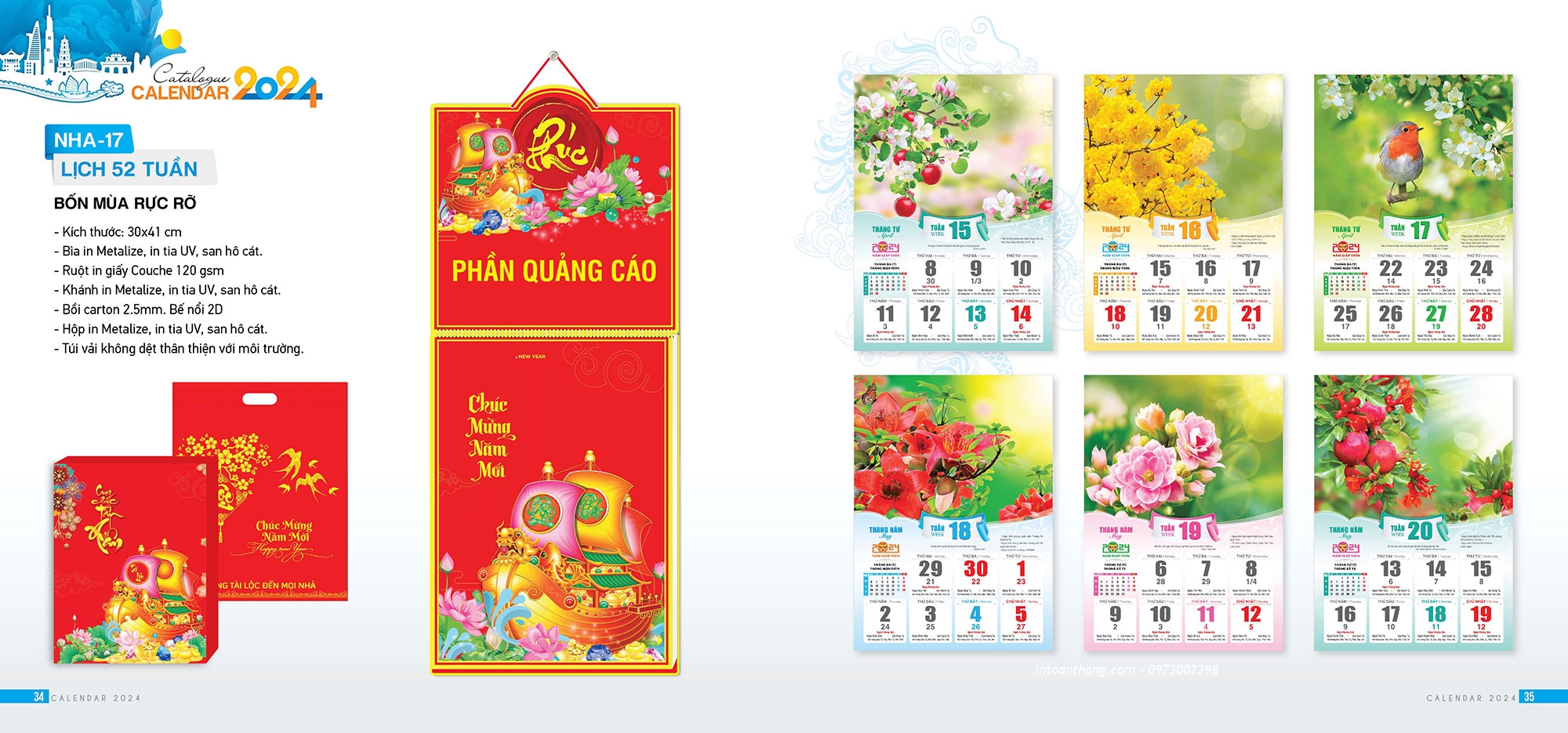 MẪU LỊCH 52 TUẦN ĐẸP NHẤT