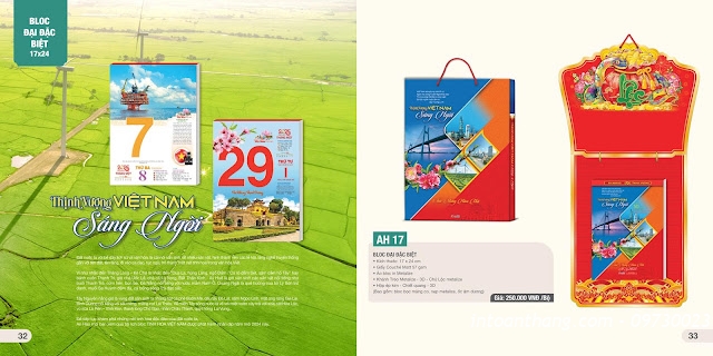 In lịch tết - Mẫu lịch Bloc đại Đặc Biệt 17x24cm