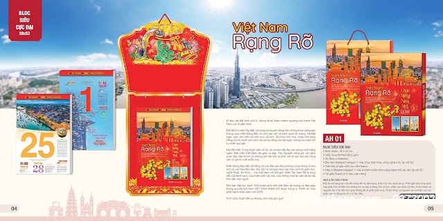 In lịch tết - Mẫu Lịch Bloc Siêu Cực Đại đặc biệt 40x60cm