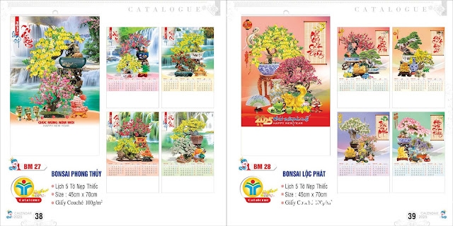 In lịch tết - Mẫu lịch 5 tờ