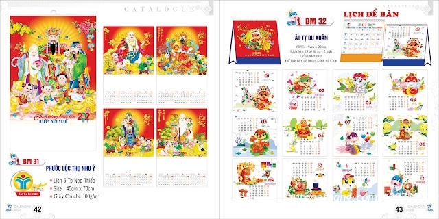 In lịch tết - Mẫu lịch để bàn PHẬT GIÁO