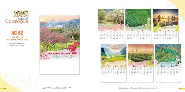 In lịch tết - Mẫu lịch 7 tờ PHONG CẢNH VIỆT NAM