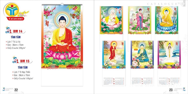 In lịch tết - Mẫu lịch 7 tờ MÈO - TÔN GIÁO - PHONG THUỶ