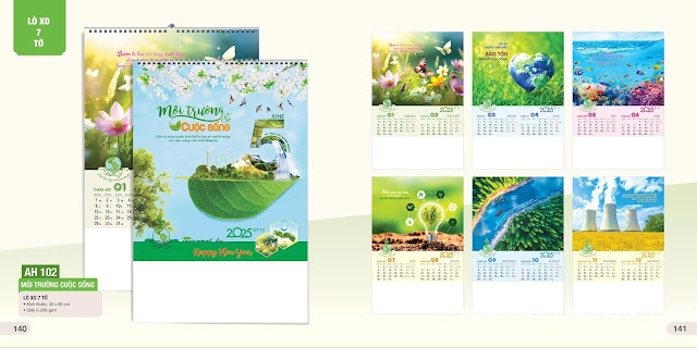 In lịch tết - Mẫu lịch 7 tờ CHỦ ĐỀ MÔI TRƯỜNG