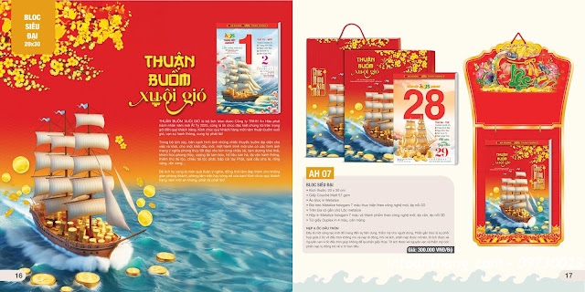 In lịch tết - Mẫu lịch bloc siêu đại 20x30cm