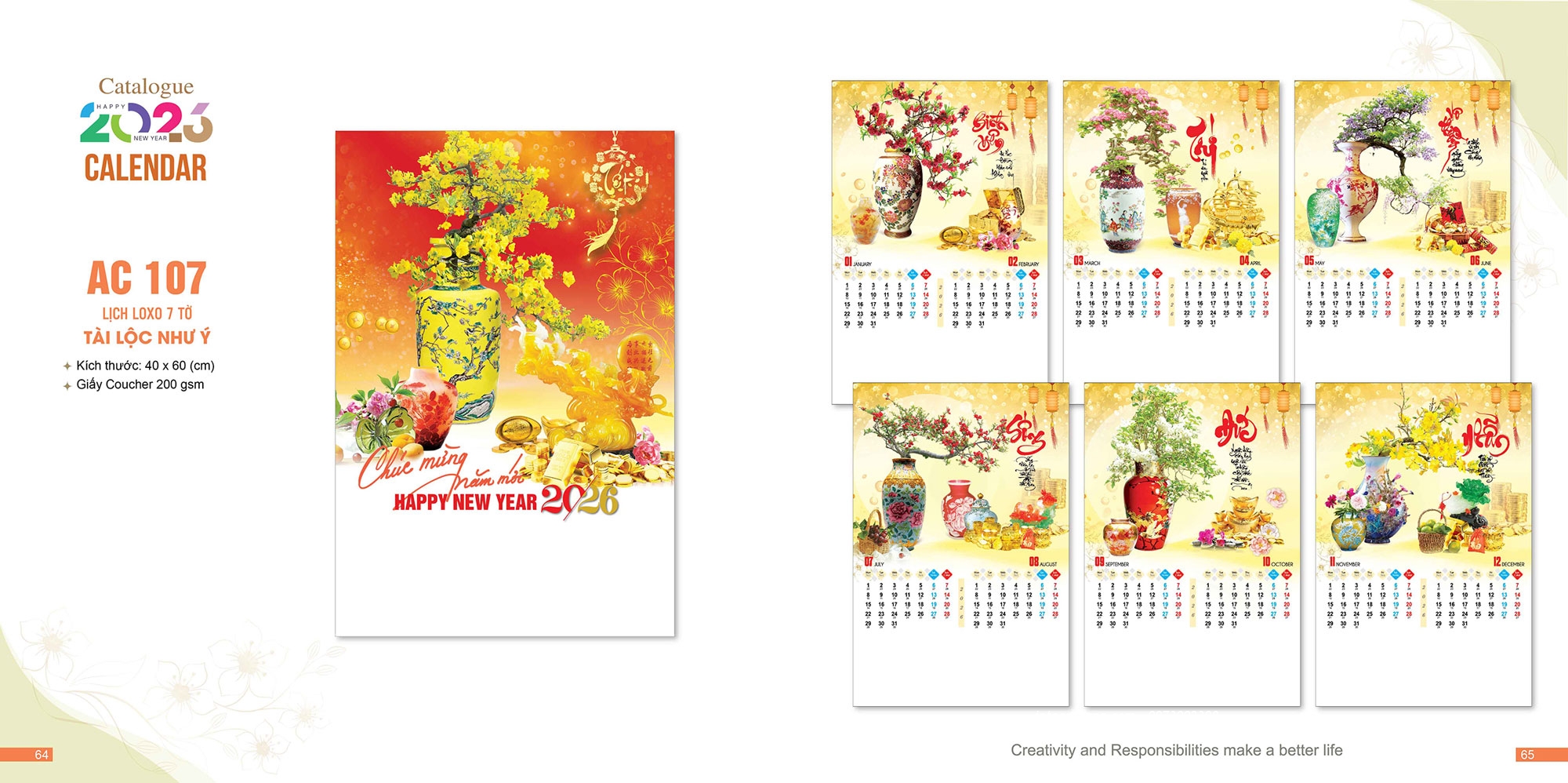 Mẫu Lịch 7 tờ BONSAI 2026