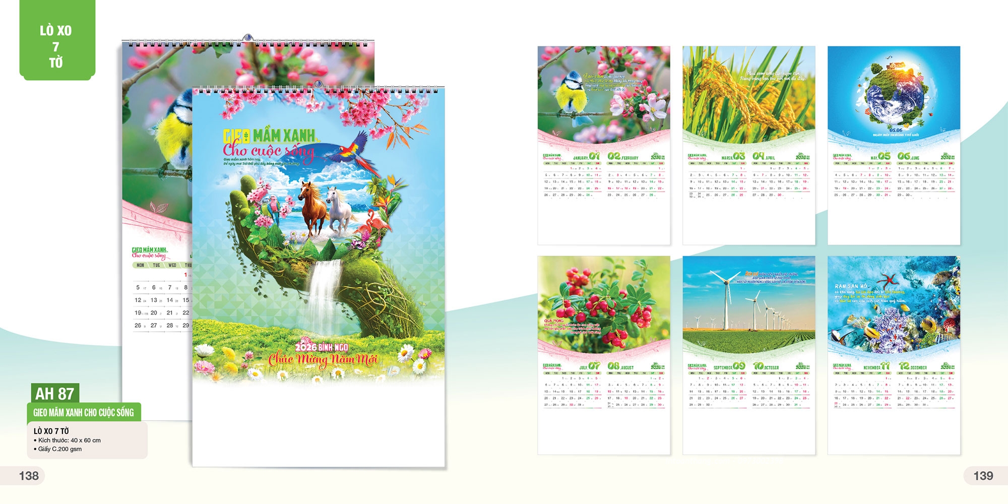 Mẫu Lịch 7 Tờ 2026 – Đa Dạng Chủ Đề, Sang Trọng & Ý Nghĩa