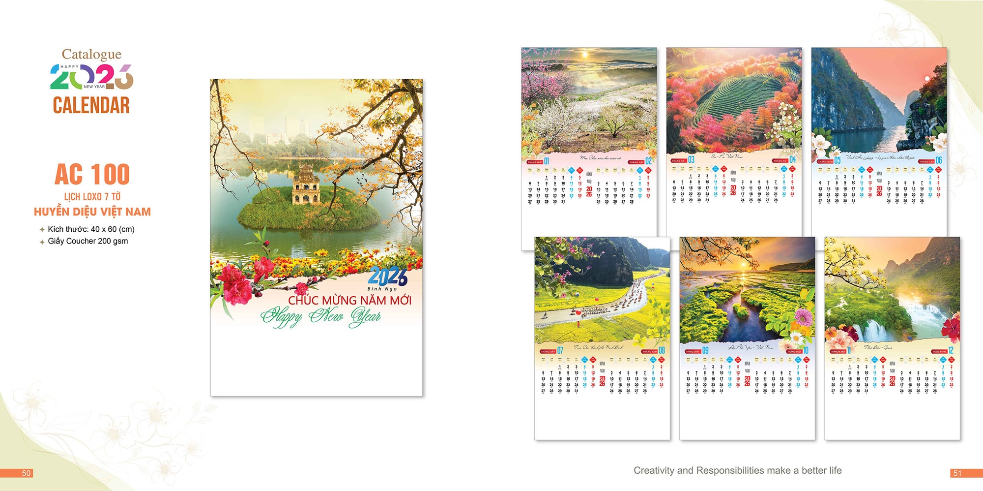 Lịch 7 Tờ 2026 – Chủ Đề PHONG CẢNH VIỆT NAM