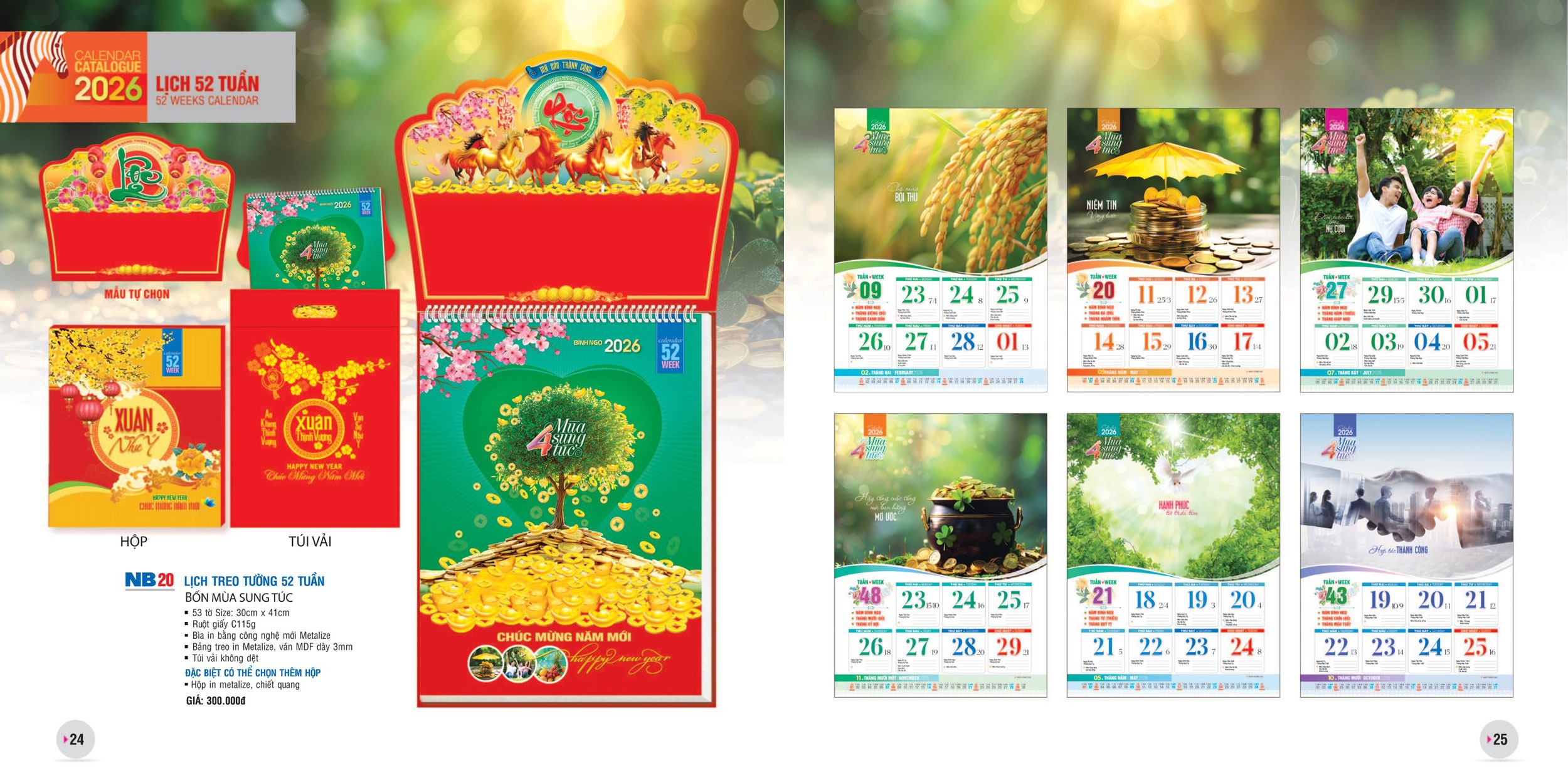 Mẫu Lịch 52 tuần 2026