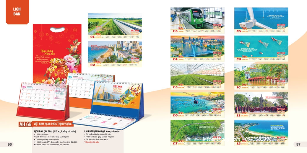 Mẫu Lịch để bàn 2026 chủ đề PHONG CẢNH VIỆT NAM