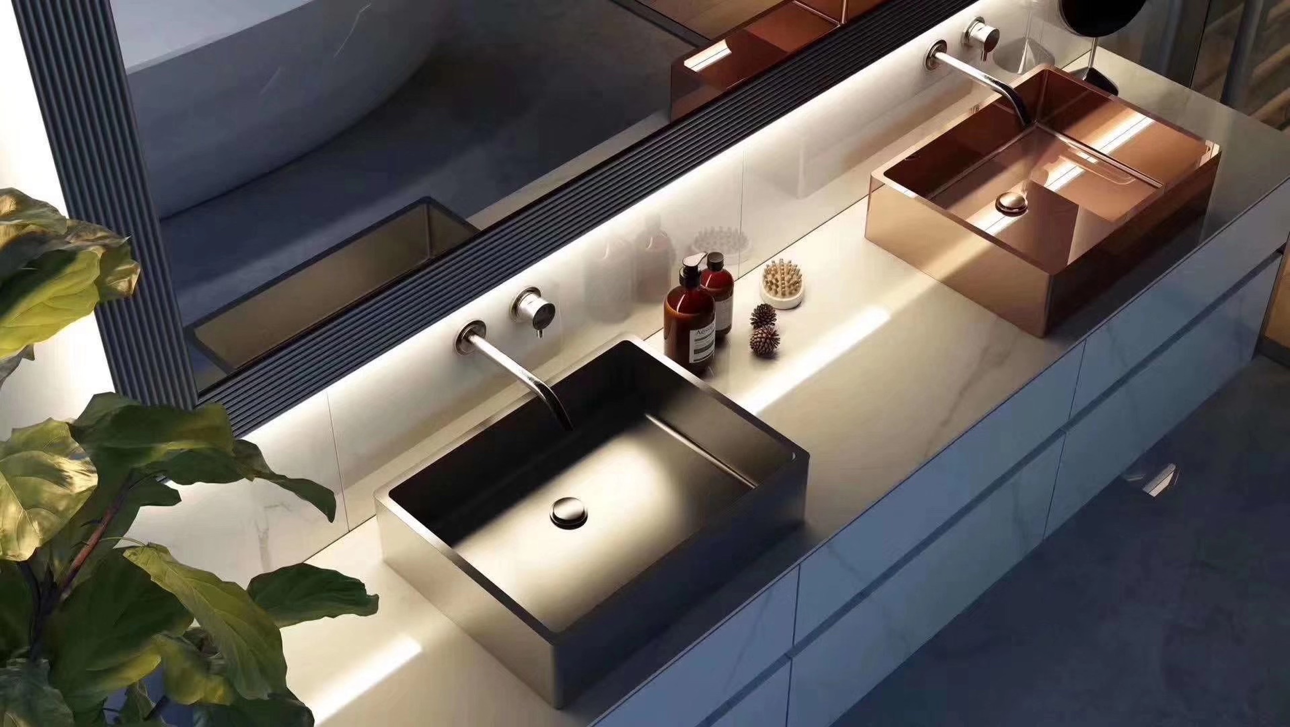 Phòng tắm sắc màu tạo cảm hứng