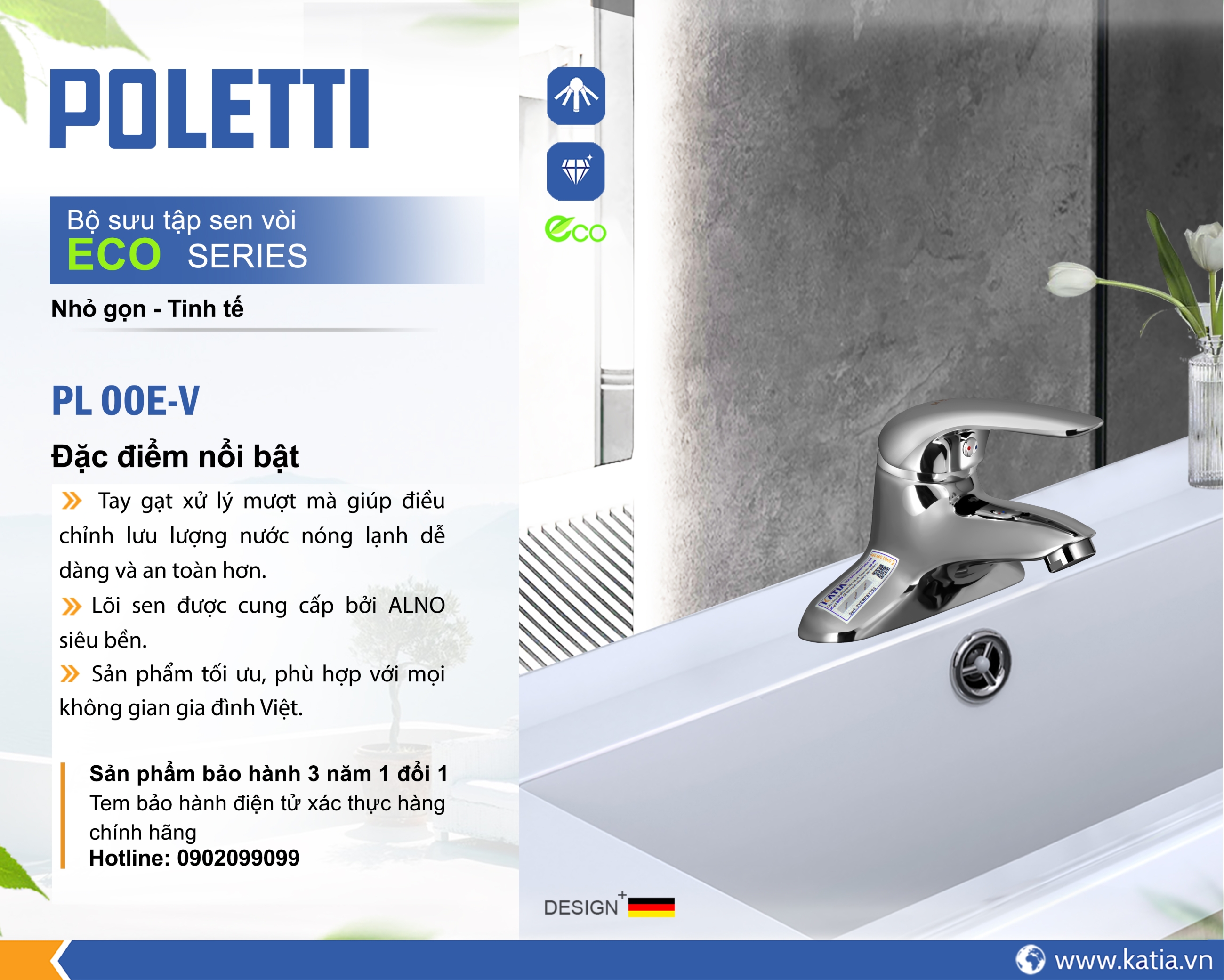 VÒI CHẬU LAVABO PL00EV