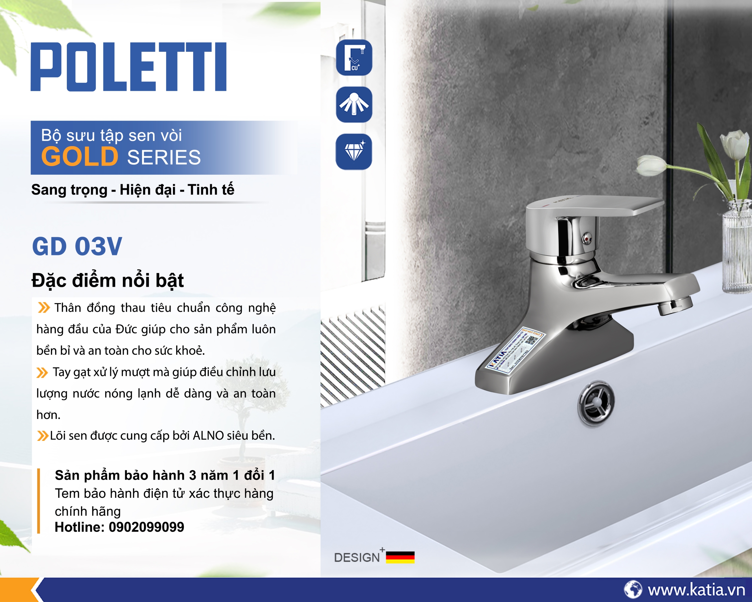 VÒI CHẬU LAVABO GD03V