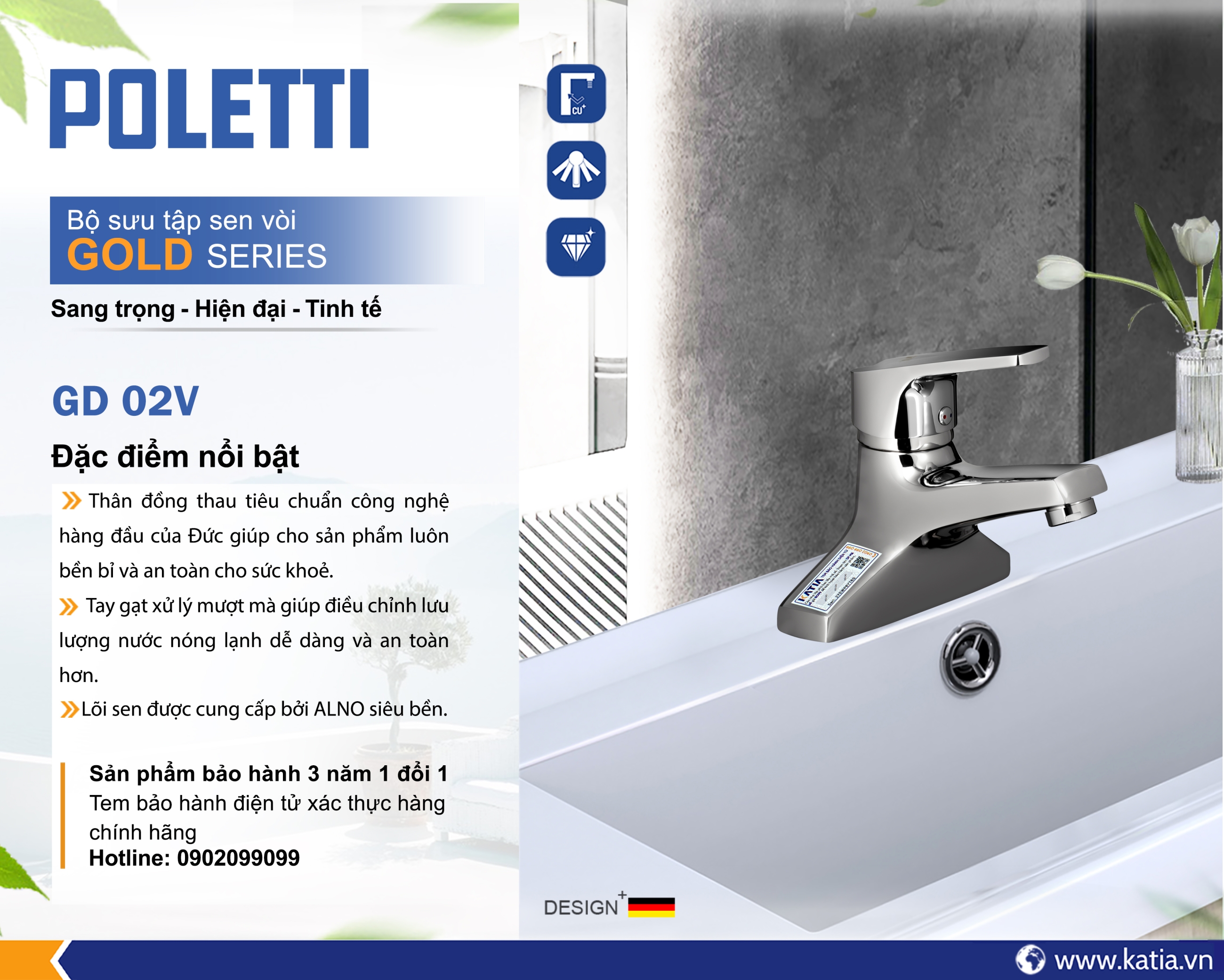 VÒI CHẬU LAVABO GD02V