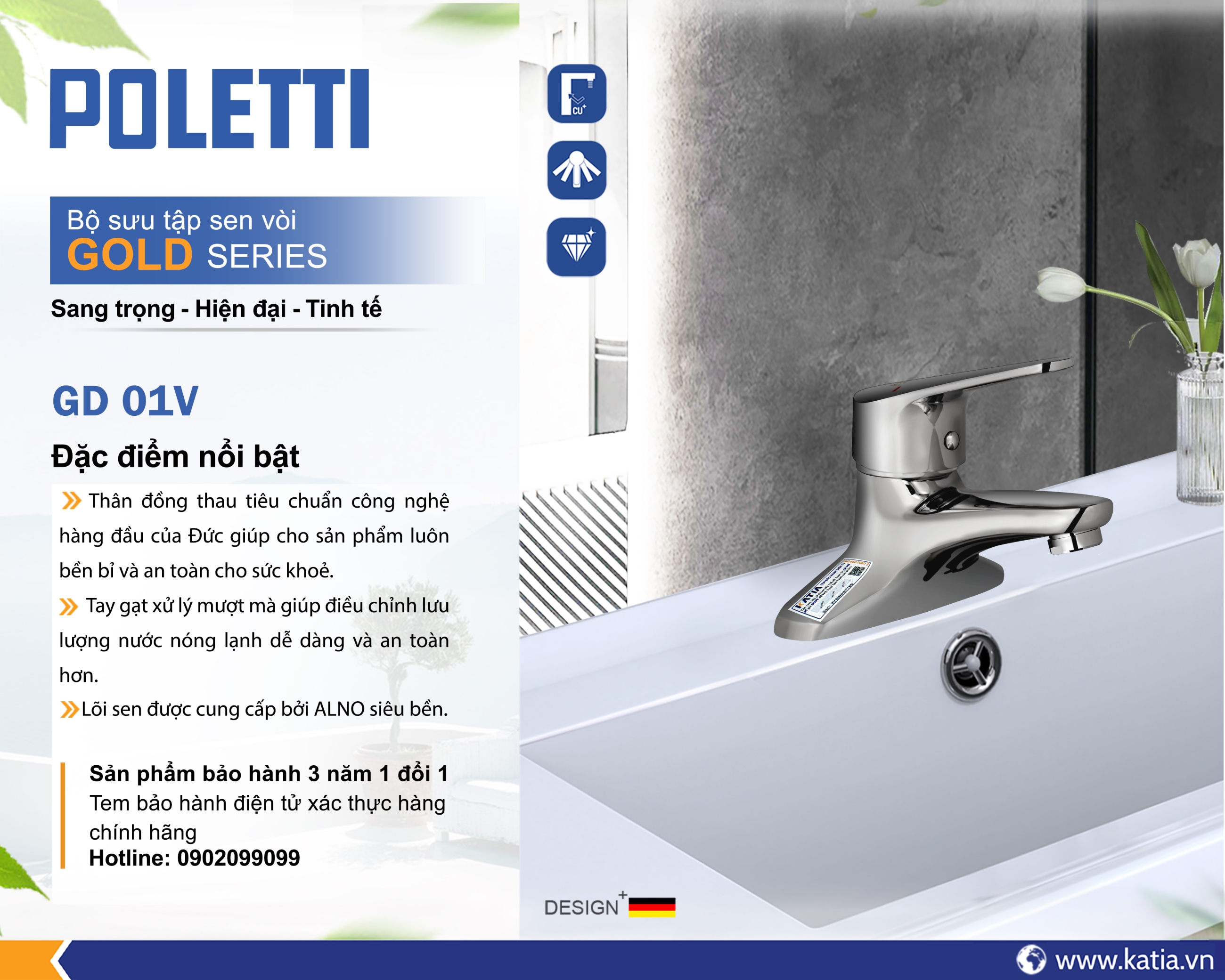 VÒI CHẬU LAVABO GD01V