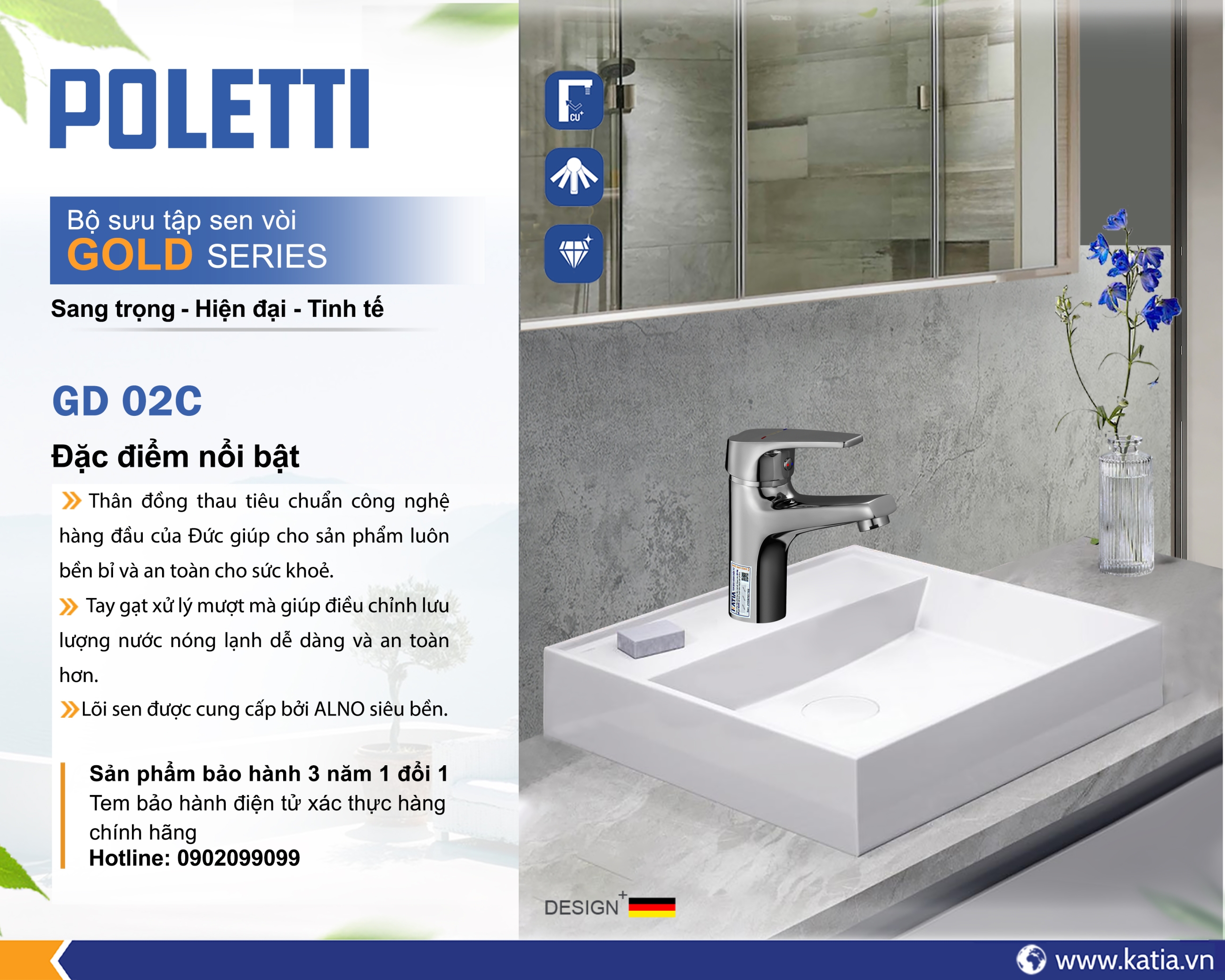 VÒI CHẬU LAVABO GD02C