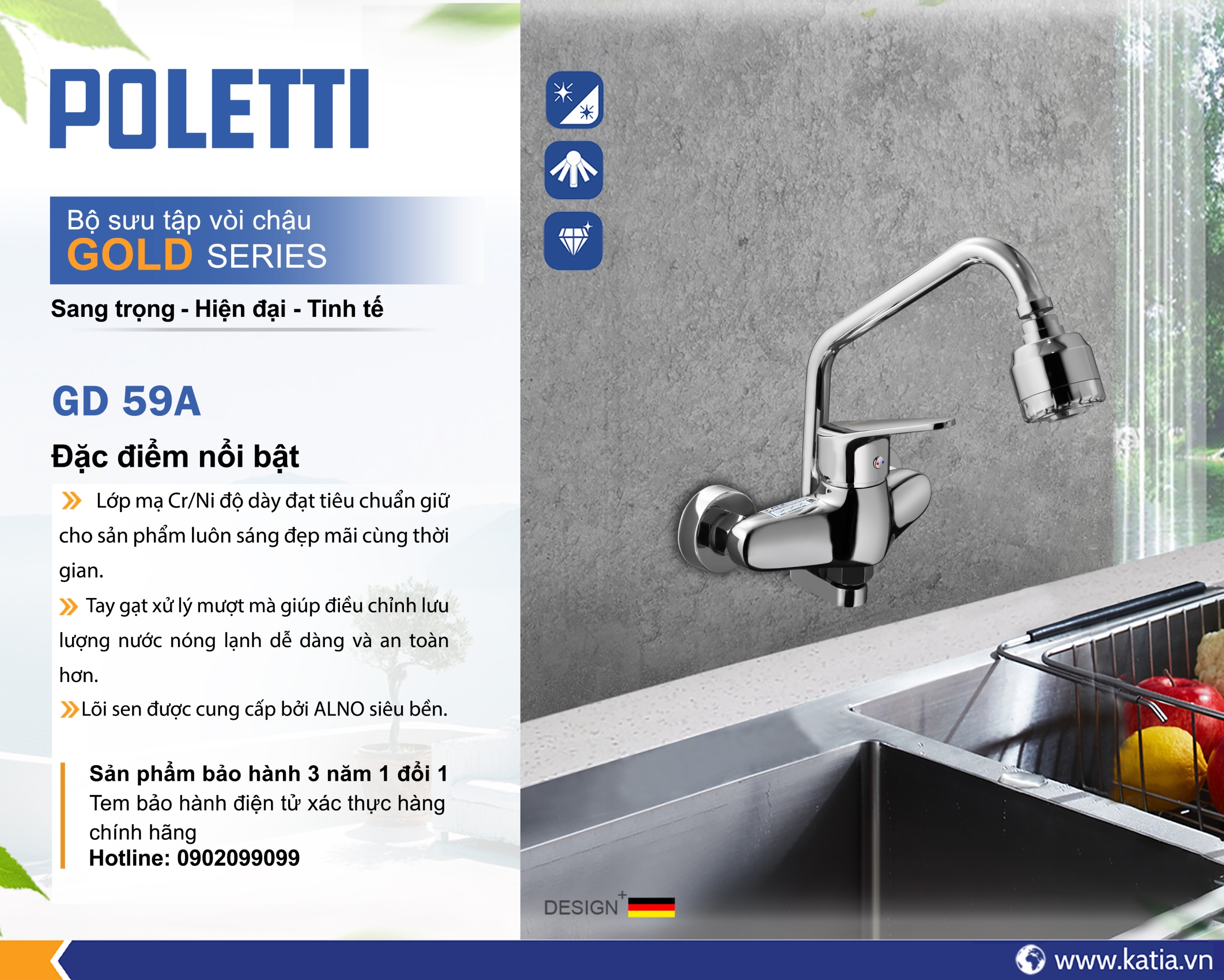 VÒI LẠNH CẮM TƯỜNG GD59A