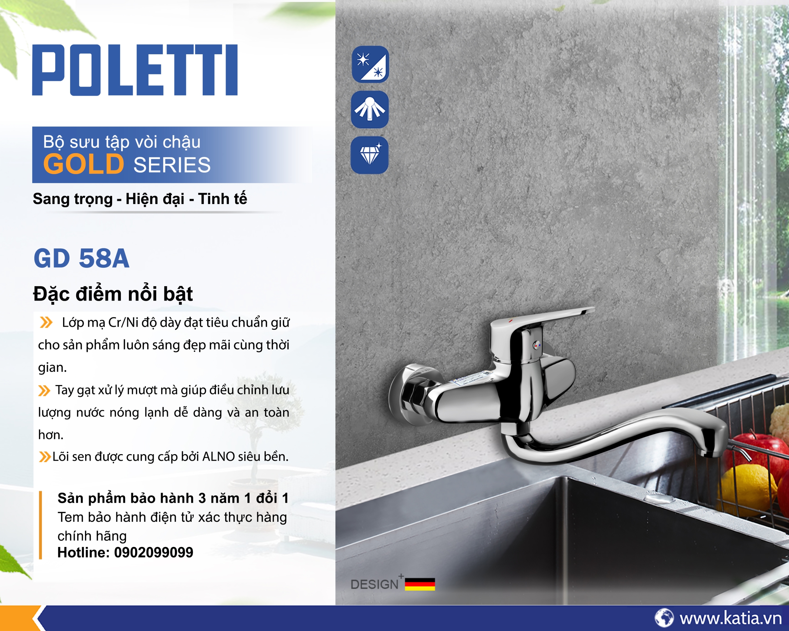 VÒI LẠNH CẮM TƯỜNG GD58A