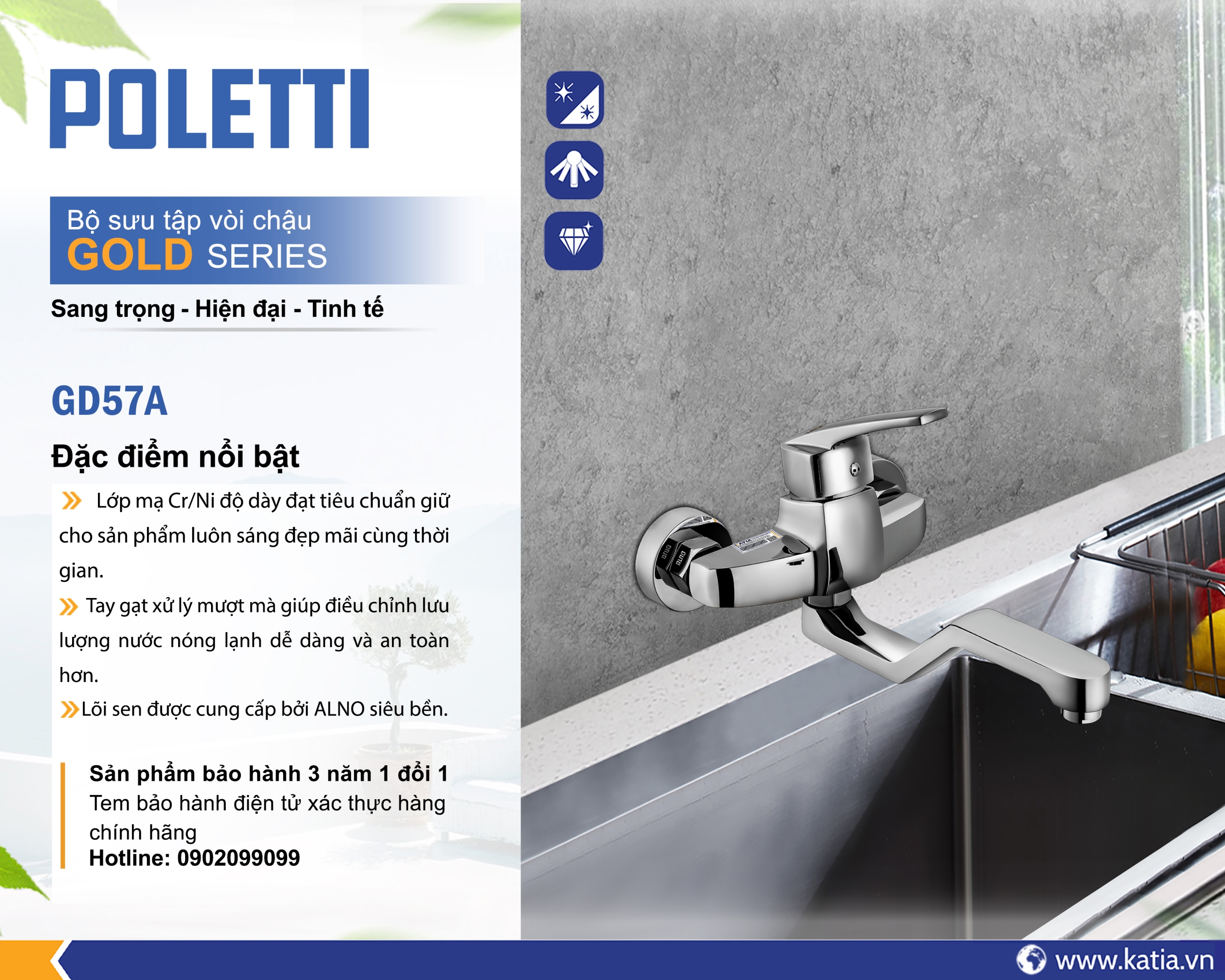 VÒI LẠNH CẮM TƯỜNG GD57A