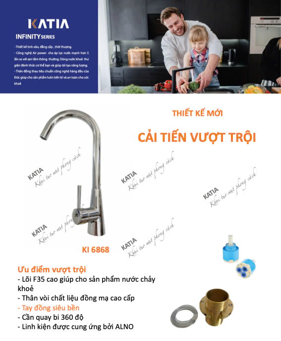 Vòi rửa bát cắm chậu KI6868