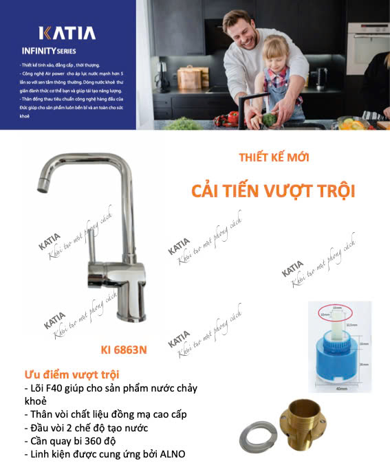 Vòi rửa bát cắm chậu KI6863