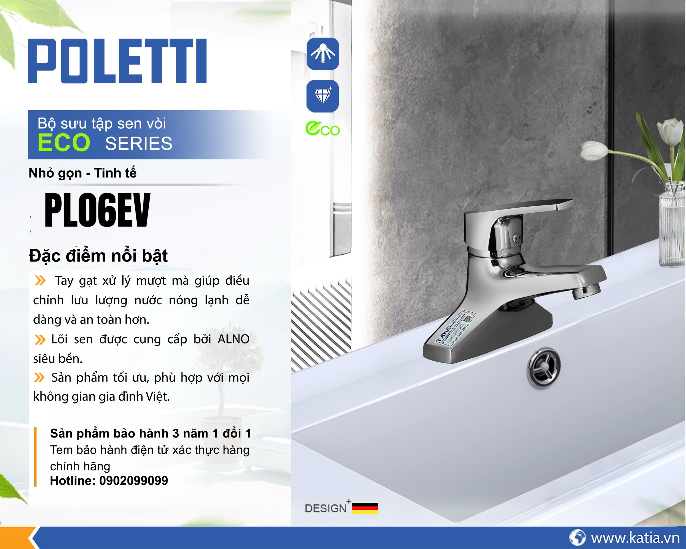 Vòi lavabo 2 chân PL06EV