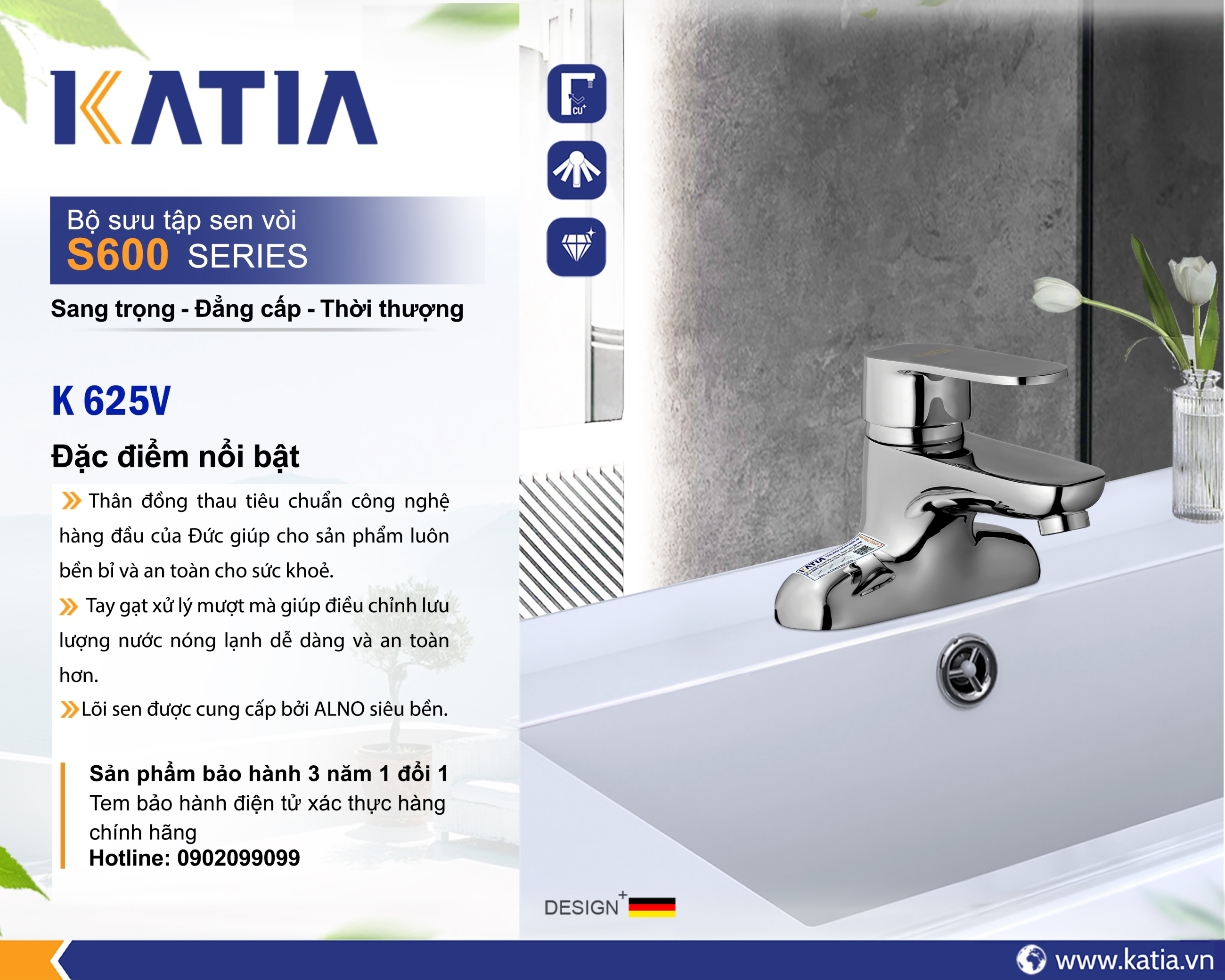 Vòi lavabo 2 chân K625V