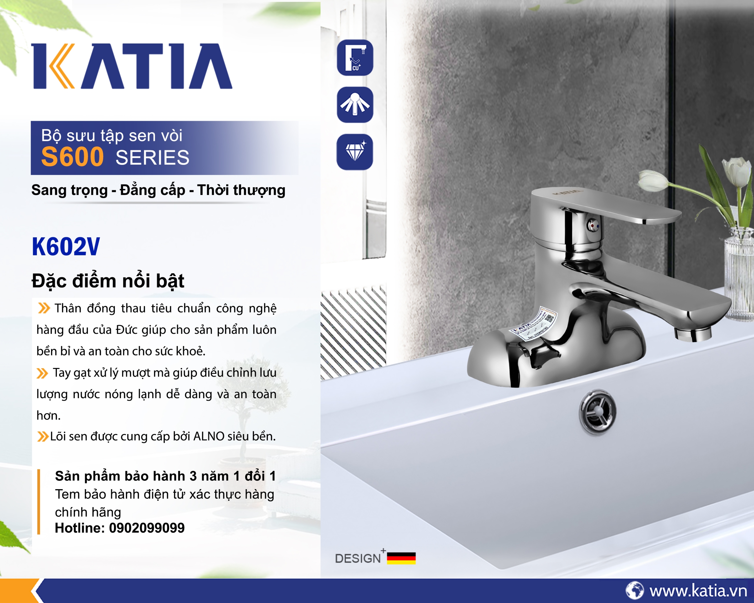 Vòi lavabo 2 chân K602V