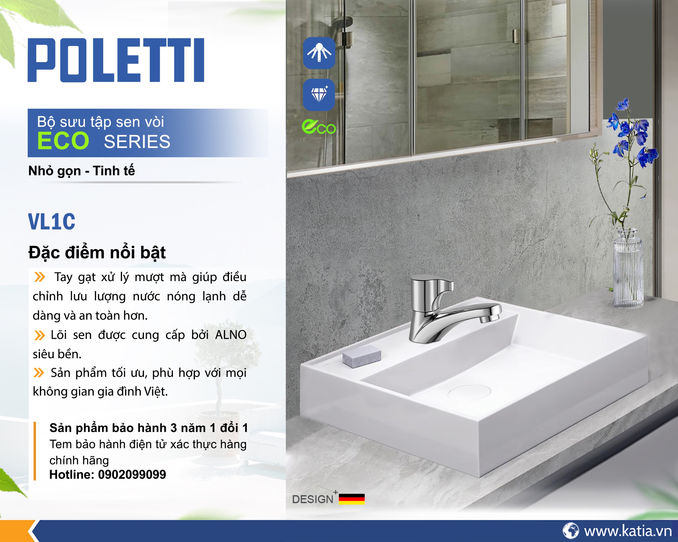 Vòi lavabo 1 chân VL1C