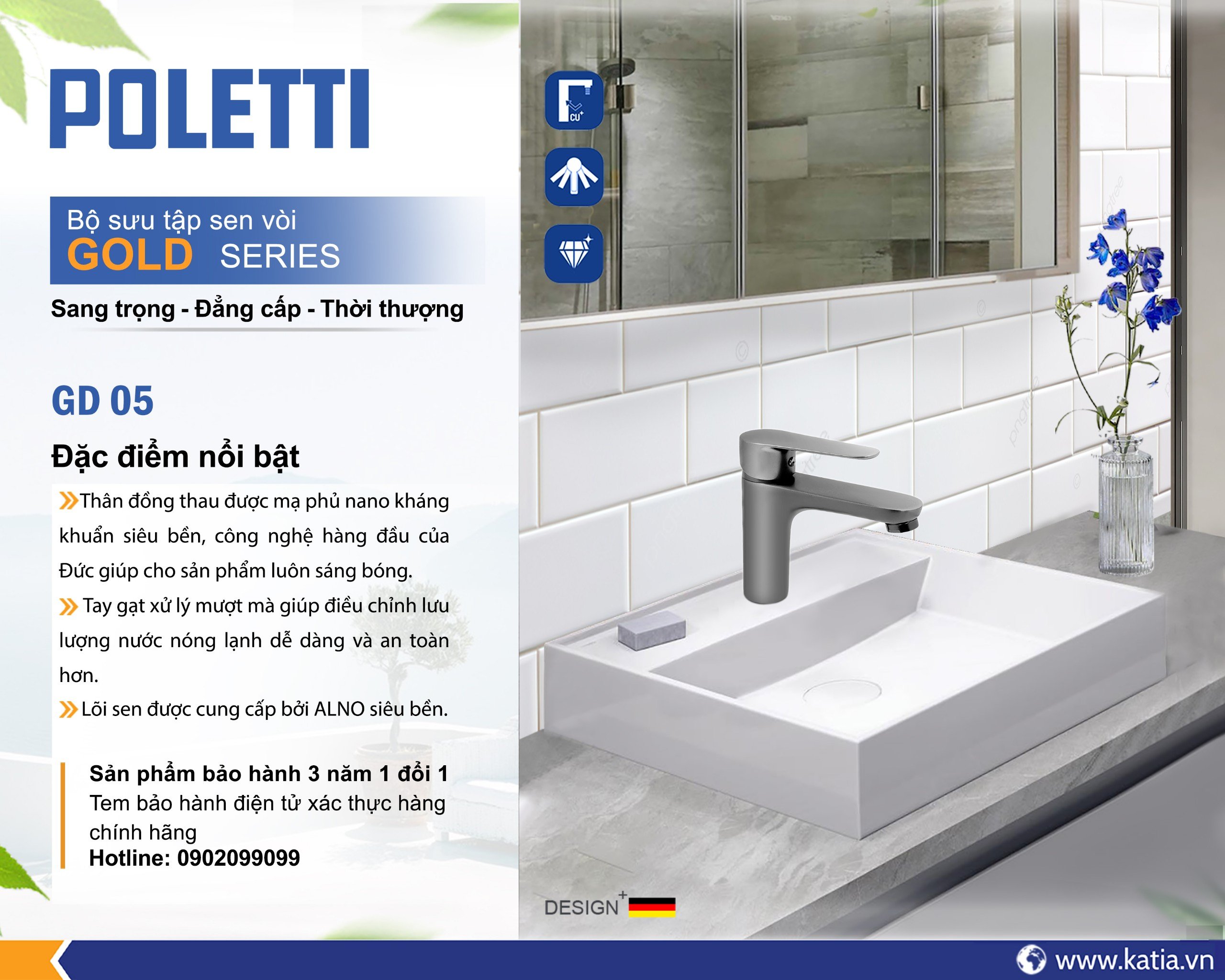 Vòi lavabo 1 chân GD05C